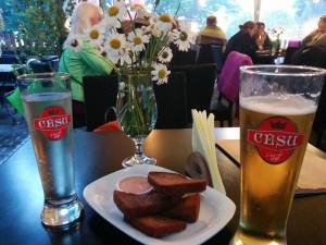 Latvian beer and snacks